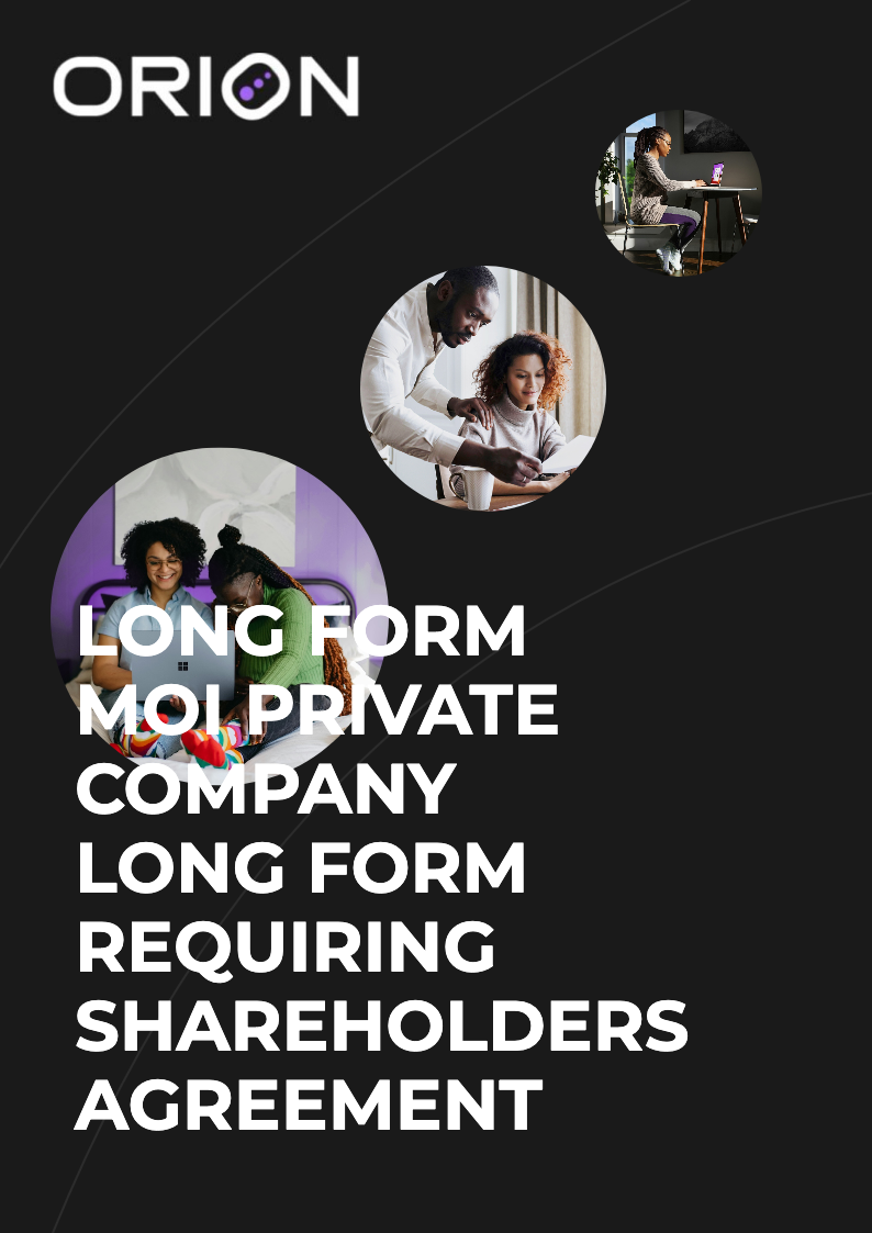 Long Form MOI Private Company Long Form Requiring Shareholders Agreement