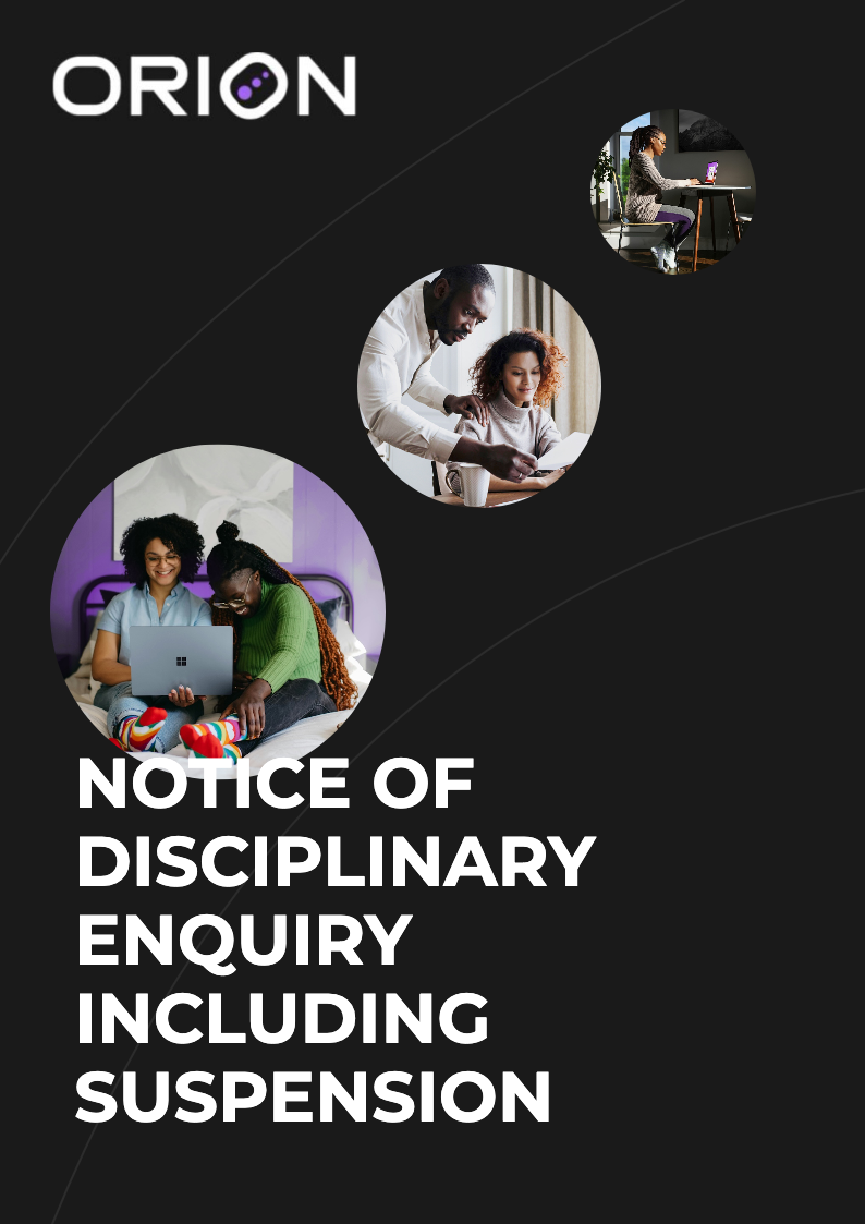 Notice of Disciplinary Enquiry Including Suspension